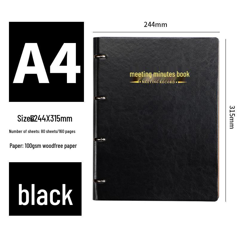 A4 Loose-Leaf Meeting Minutes & Business Notebook