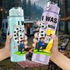 1PC I Was 67 Birthday Kid Art Print 750ml Color Plastic Sports Water Bottle Leakproof Flip Straw Lid Suitable for Sports Office Home Use