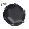 Modern Office Desk Decor PU Leather Folding Storage Tray, Waterproof Portable Jewelry Dish, Dresser Top Organizer Retro Rivet Desktop Tray for