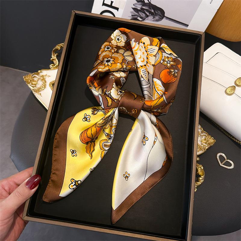 Paisley Print New Fashion Luxury Brand Silk Square Scarf Women Satin Shawls Neckerchief Casual Scarves Bandana Hair Hjiab