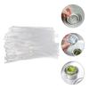 200Pcs 20Cm White Disposable Elastic Mesh Filter Bag Hair Catcher Drain Strainer Sink Protector Trap Blocker Garbage Sewer