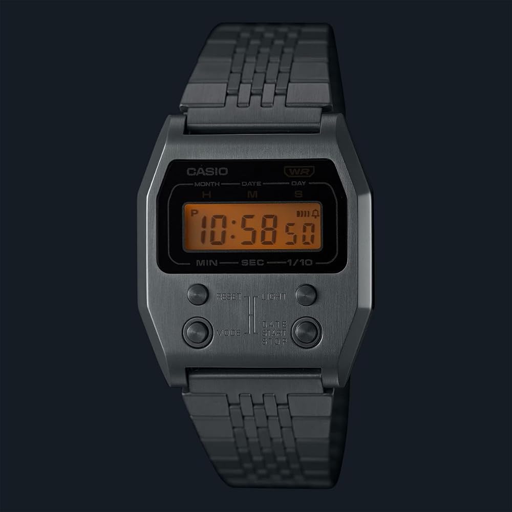 Casio Vintage Series A1100D-1 Digital Watch Unisex Silver Retro Design