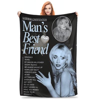 Sabrina Carpenter Nejlepší přítel člověka Merch Deka Super měkká flanelová přehoz útulná plyšová tenká přikrývka