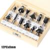 12-Piece Set Of 8-Handle Black Woodworking Milling Cutters, Woodworking Engraving Machine/Bakelite Milling/Trimming Machine, Cutter Head Set Of Knives