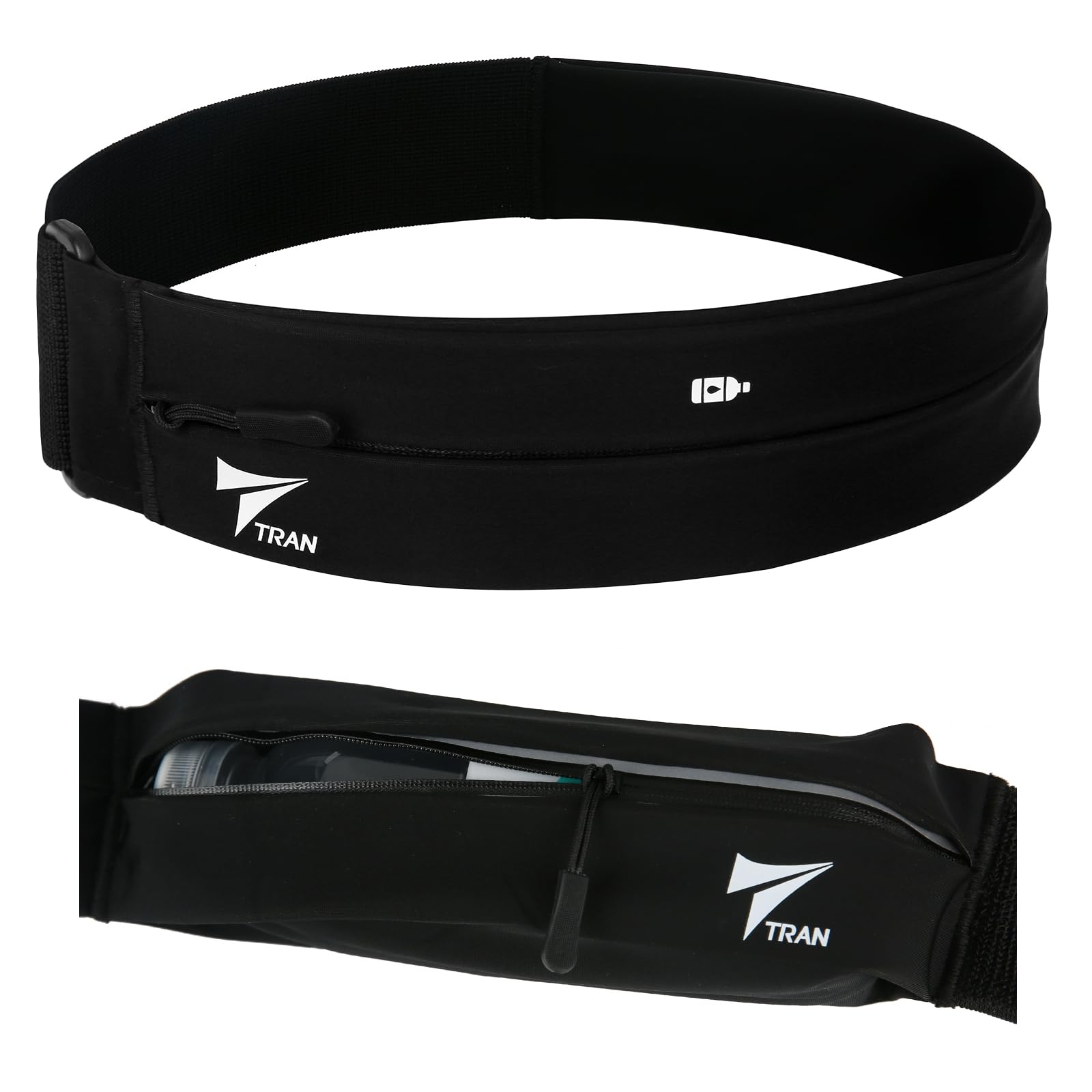 

TRAN Running Waist Marathon Large Fits Smartphone Earphone Key Card Separate Convenient for Jogging and Marathons Bottle Compatible Version Pouch,