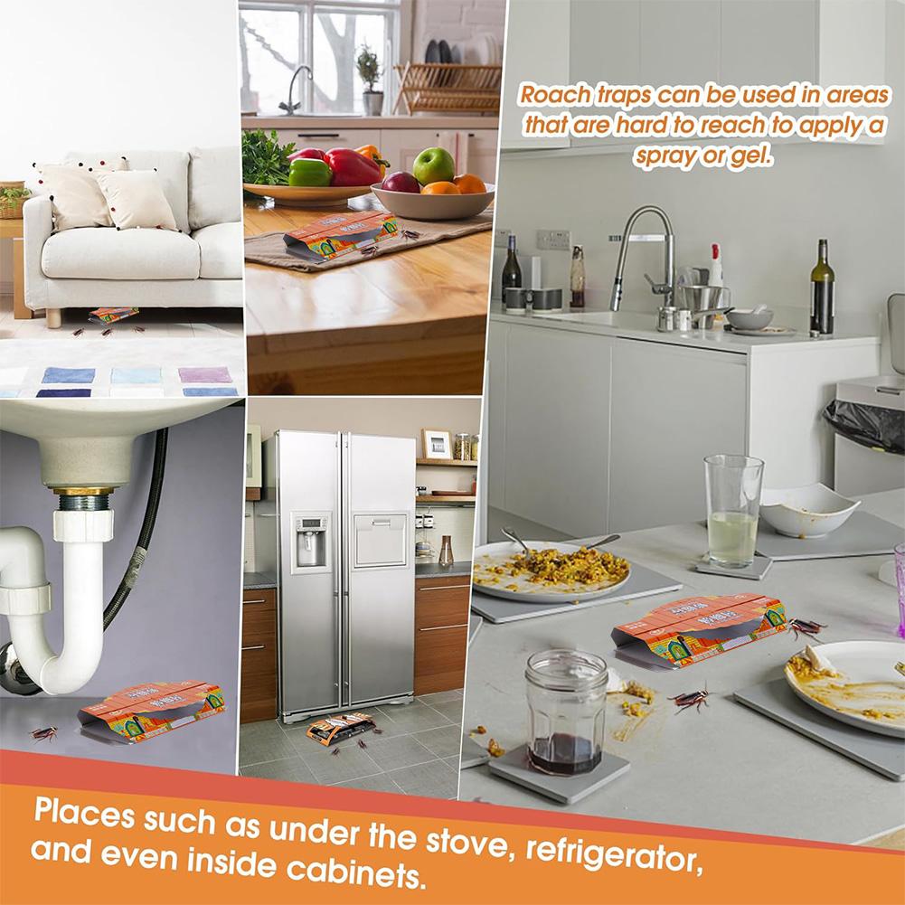 10-50pcs Indoor Roach Traps Sticky Pest Control Trap Adhesive Glue Traps for Roaches Insects Indoor Home Pest Bug Insect Control