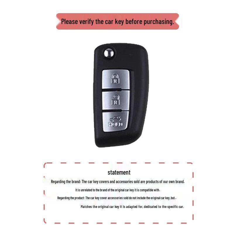 Sylphy and Bluebird Car Key Cover: 2021-2022 Models, Unisex Three-Button Folding Type