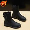 Waterproof Round Toe Winter Ladies Shoes Platform Zipper Leather Women's Snow Boots on Promotion Fashion 2025 Trend Work Booties