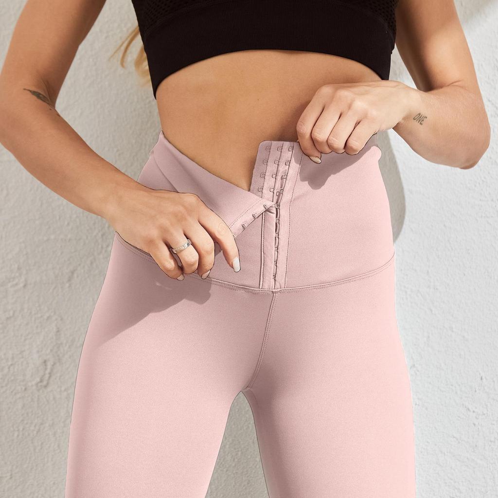 Leggings de Yoga Térmicos de Cintura Alta para Mujer con Moldeador de Cintura de Doble Botonadura y Elevación de Glúteos