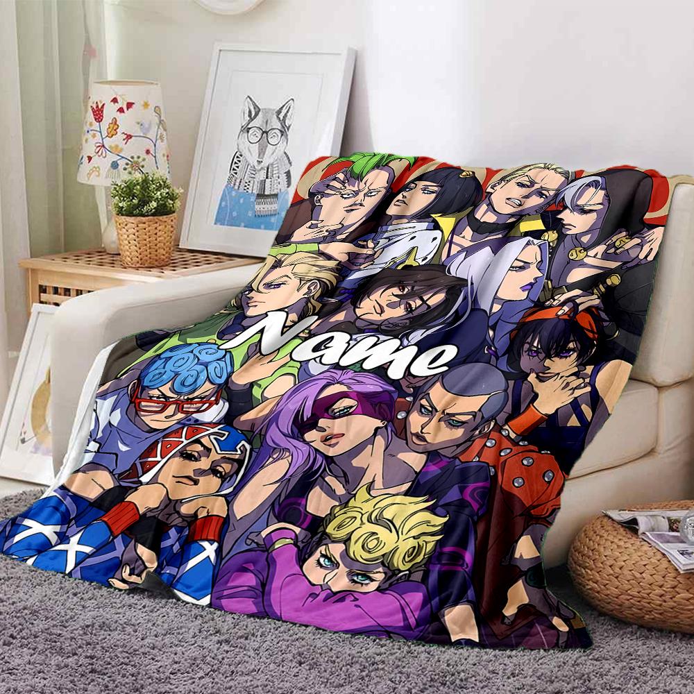 Customiz Name Personality JoJo's Bizarre Adventure Blanket Soft &Warm Sofa Office Bed Travel Lunch Break Blanket, Gift Suitable All Seasons