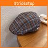 Retro Grid Trendy Print Newsboy Cap Windproof Warm Features Streetwear Casual
