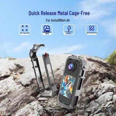 Cadre Protecteur Métallique Insta360 X4Air: Anti-Chute, Dissipation Thermique, Cage de Caméra en Alliage d'Aluminium