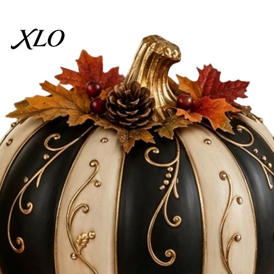Halloween Pumpkin Decor Fall Decor, Autumn Harvest Resin Figurine, Vintage Rustic Holiday Decorations Table Centerpiece for Thanksgiving, Indoor Home