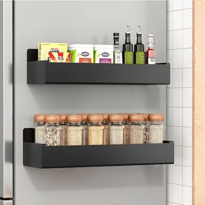 Magnetisches Gewürzregal Organizer für Kühlschrank und Backofen Schwarze Kühlschrank-Organizer und Aufbewahrung Magnetische Haken für die Küche