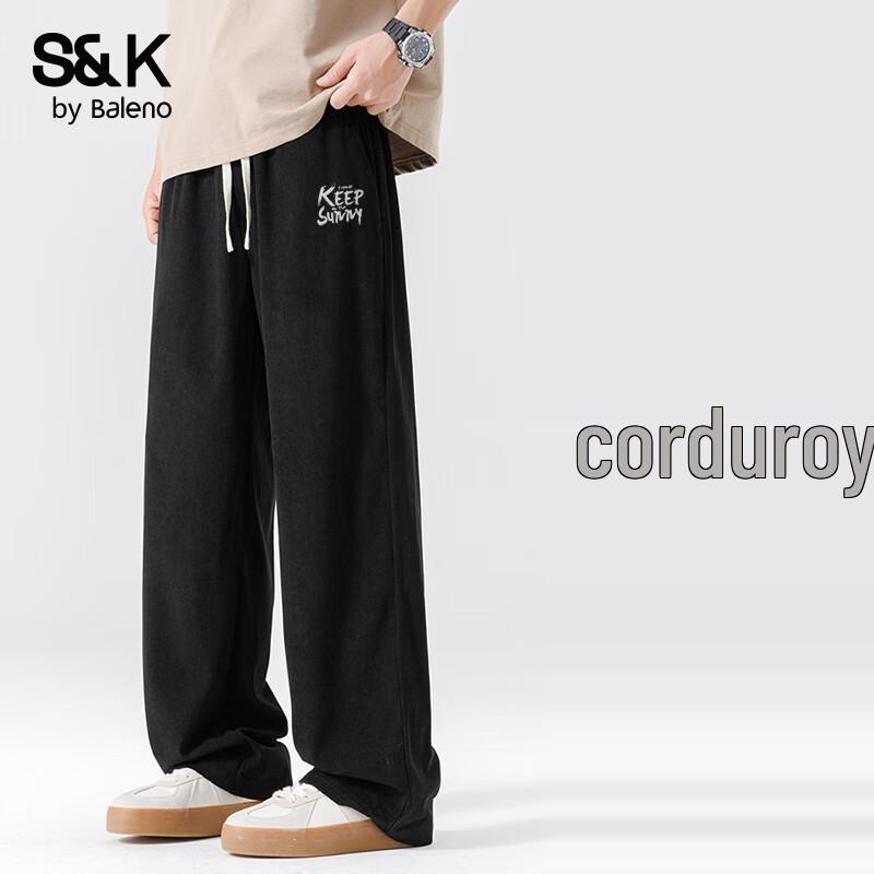 Baleno Men's S&K Series Heavy Corduroy Loose Fit Pants
