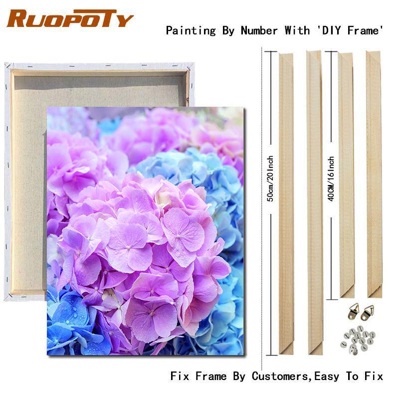 RUOPOTY Painting By Numbers Vase Hand Painted Pictures By Number Flower On Canvas Home Decoration DIY Gift Wall Art