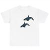Orca Wal T-Shirt, 100% Baumwolle Rundhals, Killerwal Grafik T-Shirt | Meeres Tierwelt Shirt