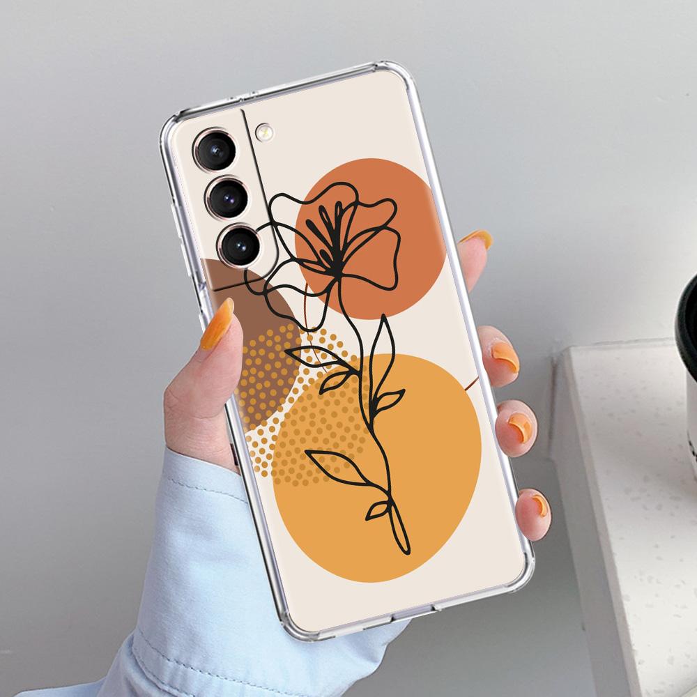 Phone Case For Samsung Galaxy S26 S25 S24 S23 S22 Ultra S20 S21 FE 5G Plus Soft Clear Cover One Line Art