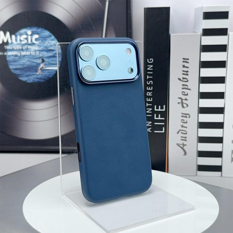 Magnetic Snap-on Phone Case IPhone 17 Pro Max 18 With Camera Button Cover Full Protection Vegan Leather