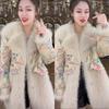 Faux Fur Sequins Faux Fox Hair Jacket Skinny Faux Mink Velvet Coat Fashion Celebrity Large Size