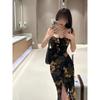 Feeling Ruffled Floral Dress, Summer Vacation Temperament, Slimming Slip Dress Woman