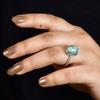 Kingman Turquoise Oval Ring, Handmade Sterling Silver Ring, December Birthstone Jewelry, Boho Statement Ring, Gift For Mom