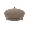 VARZAR VA Curved Oval Metal Blended Beret Mocha Brown
