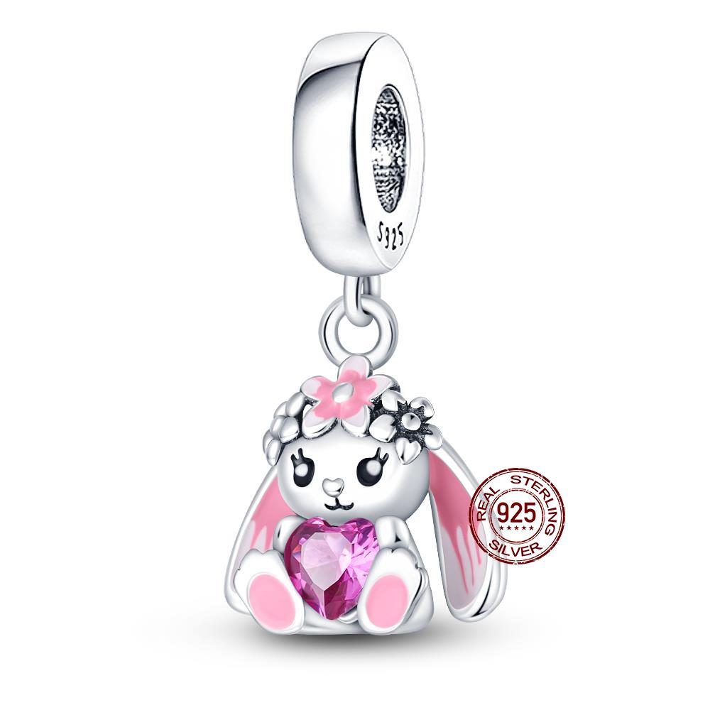 Cute Animals Beads Charms Fit Original 3Mm Bracelet Dog Cat Owl Rabbit Diy Jewelry Making Animals Protection