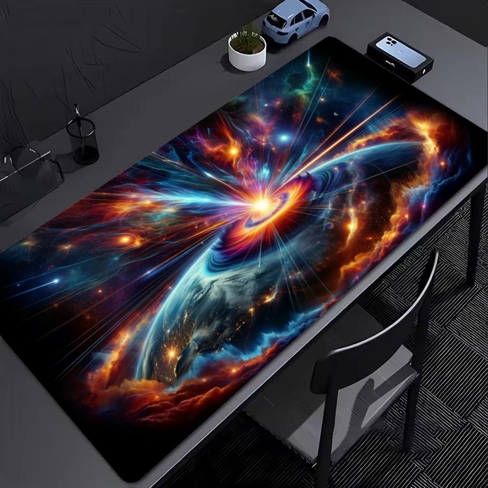 XXL Cosmic Burst Galaxy Mousepad Nebula Planet Deskmat Non-Slip Rubber Gaming PC Keyboard Desk Mats Gamer Large Mouse Mats