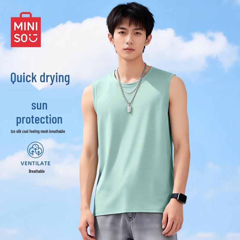 MINISO Men s Quick-Dry Breathable Mesh Sleeveless T-Shirt XL