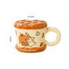 Waffle Cup Creative High Looking Cute Puppy Birthday Gift Souvenir Mug with Lid Ceramic Water Cup