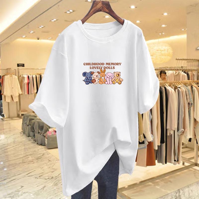 

Summer 2025 Women s Off-Shoulder Cartoon Short-Sleeve Slimming Casual T-Shirt XXX-Large