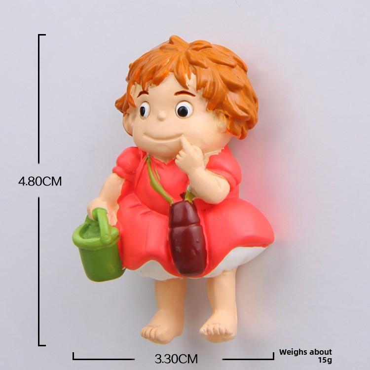 

Ponyo On The Cliff Holding Bucket Girl Goldfish Mini Magnetic Refrigerator Decor For Kids And Gift Use StyleJ