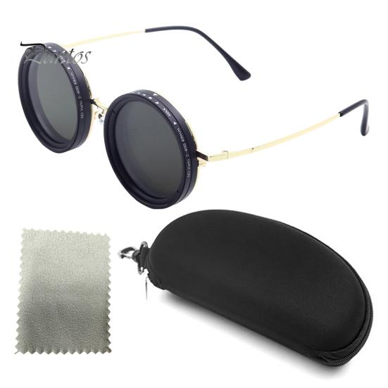 

Круглі поляризаційні окуляри з лінзами ND-фільтра Сонцезахисні окуляри 1-9 передач, регульований відтінок, захист від ультрафіолетових променів, чоловіки, пляжна риболовля, водіння, велосипедні окуляри, окуляри золотистий