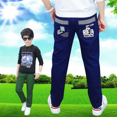 Jungen Frühlings- und Herbst-Baumwollhosen Mittlere und Große Kinder Mittelbund Dünne Lässige Jogginghosen