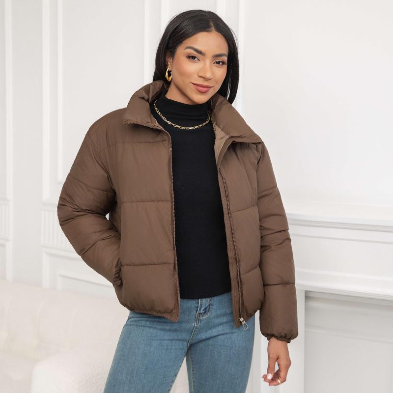 New Winter Simple Loose Cotton-padded Jacket Short Stand Collar Small Cotton-padded Jacket for Women