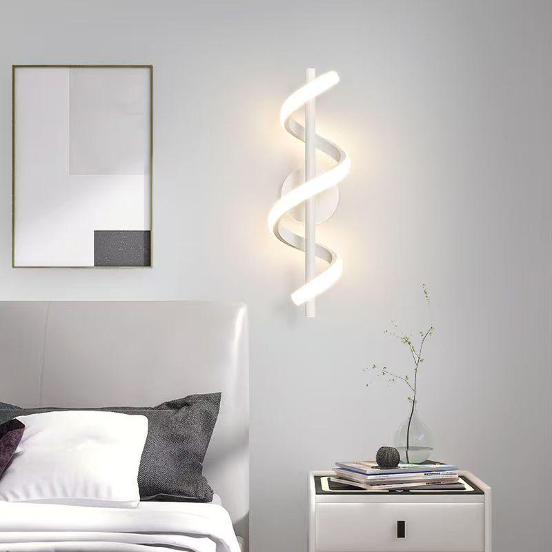 Modern Minimalist LED Spiral Wall Light - Warm Soft Bedroom Decor & Aisle Illumination