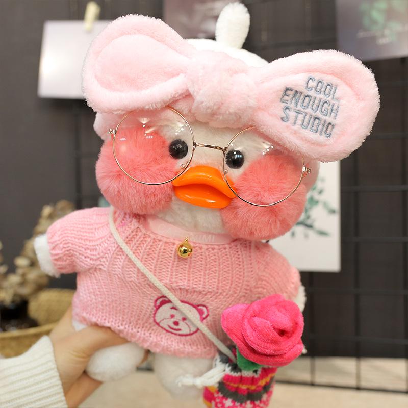 White Influencer Hyaluronic Acid Little Yellow Duck Plush Toy Hand Warmer Pillow Doll Birthday Gift