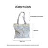 Big Pouch Tote Bag Lace Shoulder Bag With Ribbon Korean Style Simple Canvas Handbag Cloth Kawaii Large Capacity Bag Travel