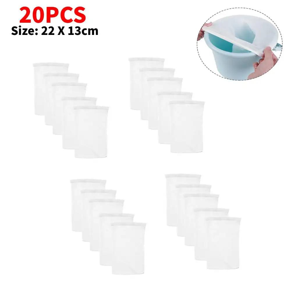 10/20/50/100pcs Filter Storage Pool Skimmer Socks Nylon Swimming Pool Filter Socks For Baskets Skimmers White Pool Supply