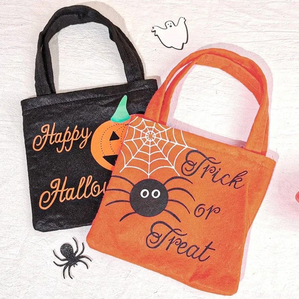 Trick or Treat Halloween Non-Woven Bag Pumpkin Candy Storage Bucket Funny   Festival