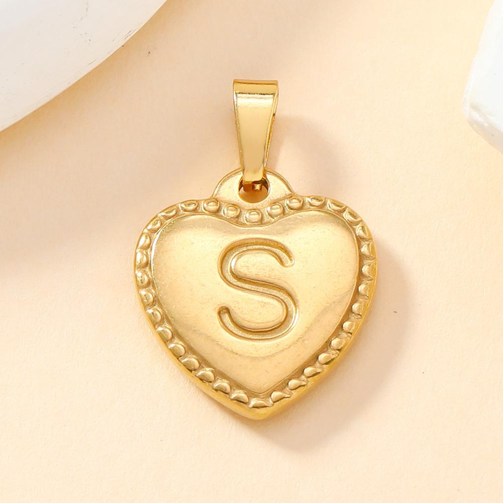 316L Stainless Steel Initial Necklace Letter Heart Pendant Chain For Women Jewelry Accessories