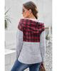 Azura Exchange Plaid Splicing Pocketed Hoodie