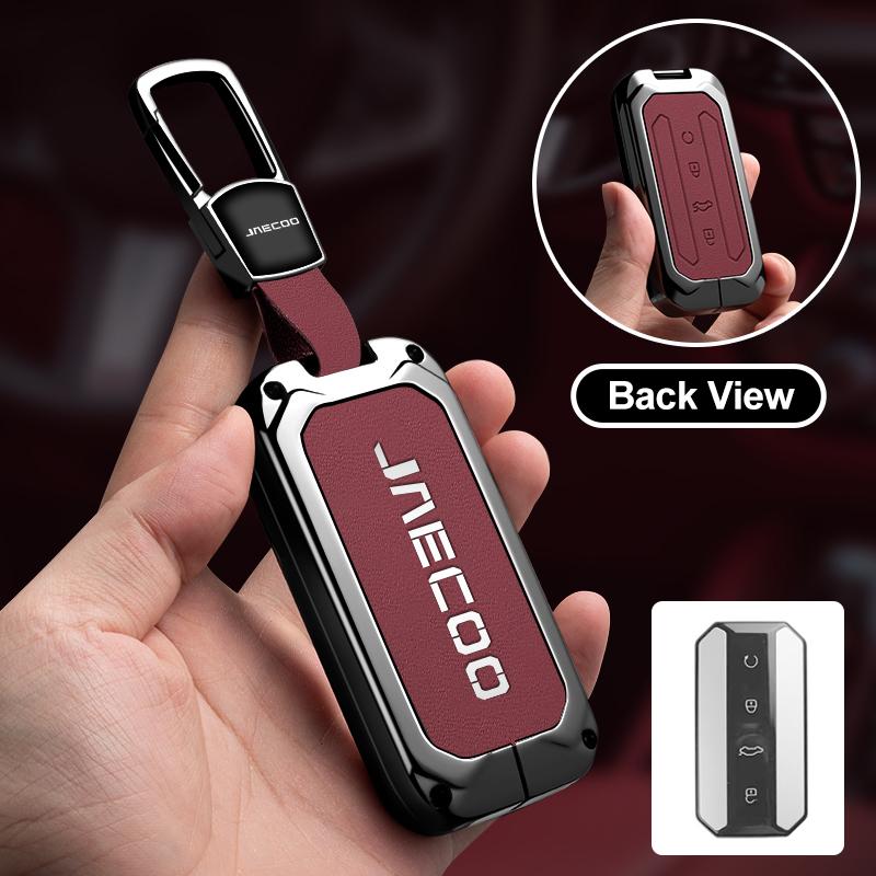 

Zinc Alloy Leather Car Key Case Cover Holder For Chery Jaecoo J5 J7 2025 Car Interior Accessories Key Protective Shell Keychain