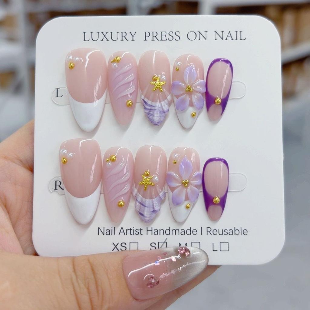 Uñas Postizas Francesas Hechas a Mano Placas de Arte para Uñas Productos Terminados Uñas Postizas Populares