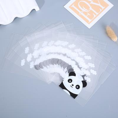 100PCS Panda Cartoon Snowflake Crisp Fruit Nougat Cookies Transparent Gift Wrap