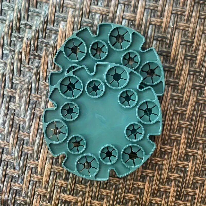 

2 шт., бамбуковый поднос для сада, стальная труба с пластиковым покрытием, фиксированный кронштейн для фиксации растений, круглая дисковая опора для цветов из зеленого бамбука