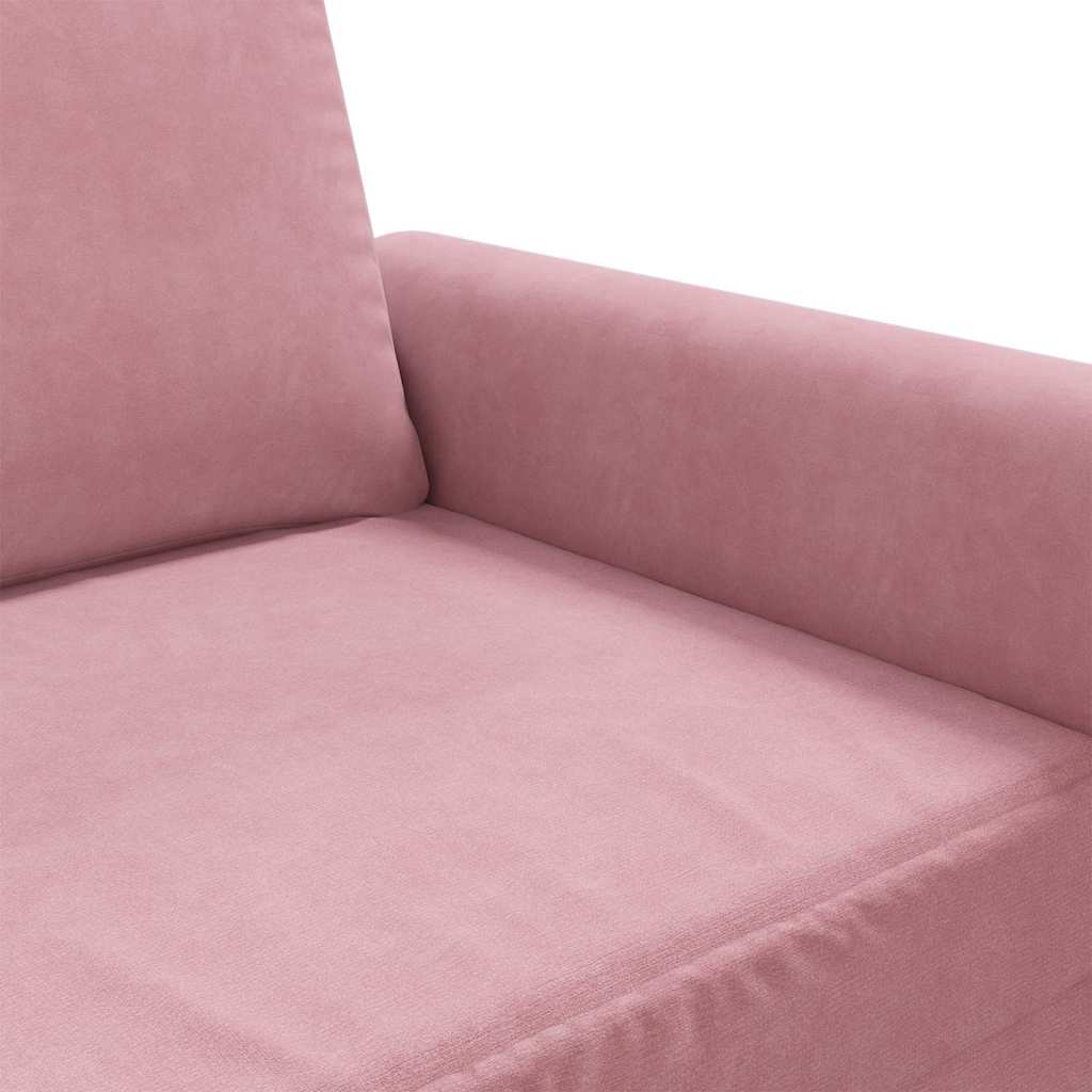 Vidaxl 3-Seater Sofa, Pink, 180 Cm, Upholstered In Velvet