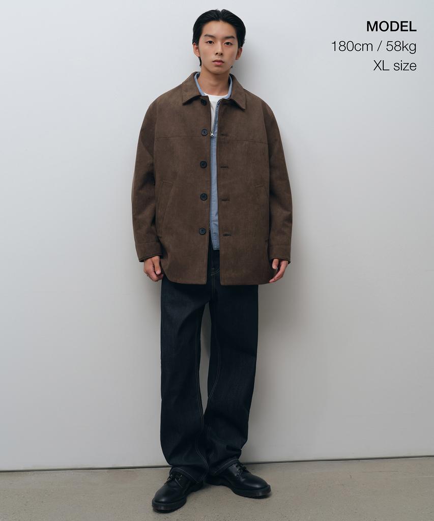 Musinsa Standard Synthetic Suede Car Coat [Brown]