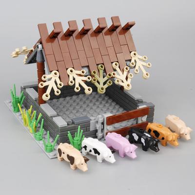 MOC City Farm Τουβλάκια Φυτό Ζώο Κοτόπουλο Γουρούνι Σκύλος Άλογο Λαχανικό Λίμνη Αυγό Αξεσουάρ Δώρο Τουβλάκια Παιχνίδια Παιδιά J079